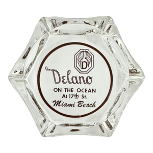 Vintage the Delano Hotel Miami Beach Florida Glass Ashtray