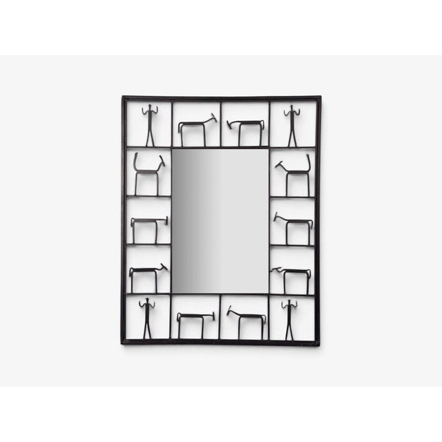 Modern Frederic Weinberg, American Modern, Figural Wall Mirror, Iron, Usa, 1950s For Sale - Image 3 of 8