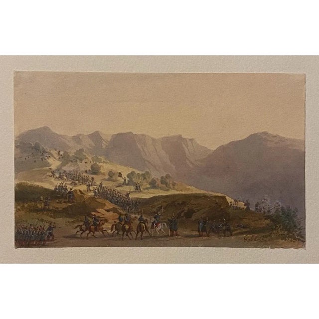 Gobaut Gaspard - Troop Movement - Original Ink and Watercolor- 19th Century For Sale - Image 3 of 3