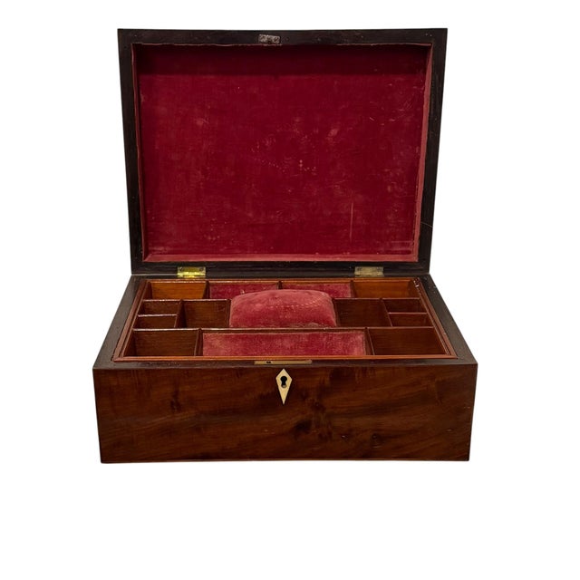 Early 19th Century English Regency Mahogany Work Box With Fitted Interior For Sale In Tampa - Image 6 of 10