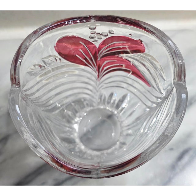 Art Nouveau Vintage Hand Blown Anna Hütte Florentine Crystal Vase ~ Made in Western Germany For Sale - Image 3 of 7