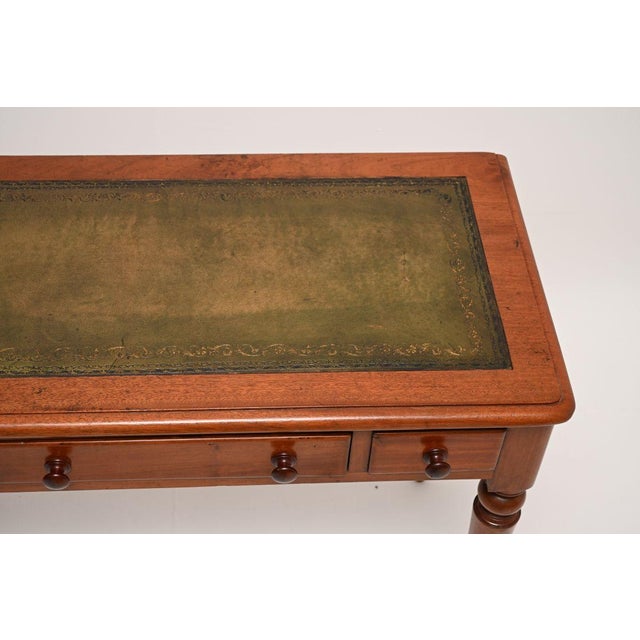 Wood Antique Victorian Leather Top Desk, 1850 For Sale - Image 7 of 11