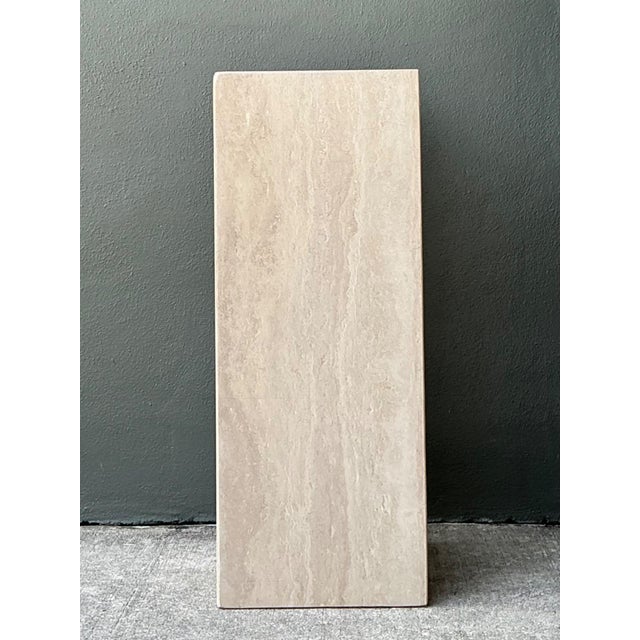 Mid-Century Modern Vintage Travertine Pedestal Column For Sale - Image 3 of 14