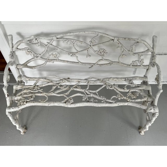 Mid 19th Century Antique 19th Century American Classical New York Cast Iron Twig & Serpent Garden Bench Signed Janes Beebe Circa 1860 For Sale - Image 5 of 13