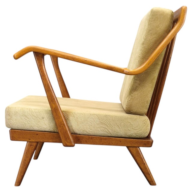 Vintage Prototype Oak Lounge Chair with Label, 1950s For Sale - Image 13 of 13