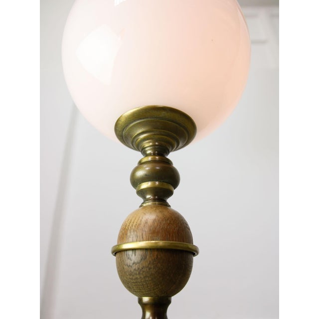 Vintage Italian Brass and Opaline Table Lamp, 1970s For Sale - Image 9 of 11