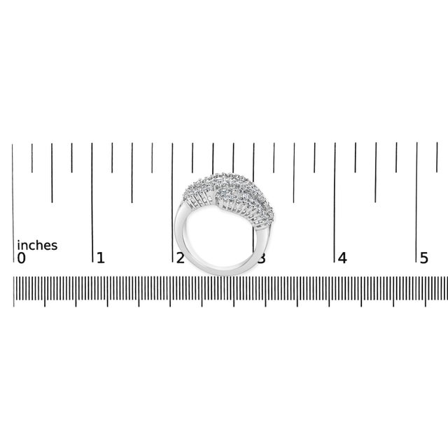 Metal 14K White Gold Diamond Cocktail Ring Band (1 3/4 Cttw, H-I Color, SI2-I1 Clarity) - Size 8 For Sale - Image 7 of 7