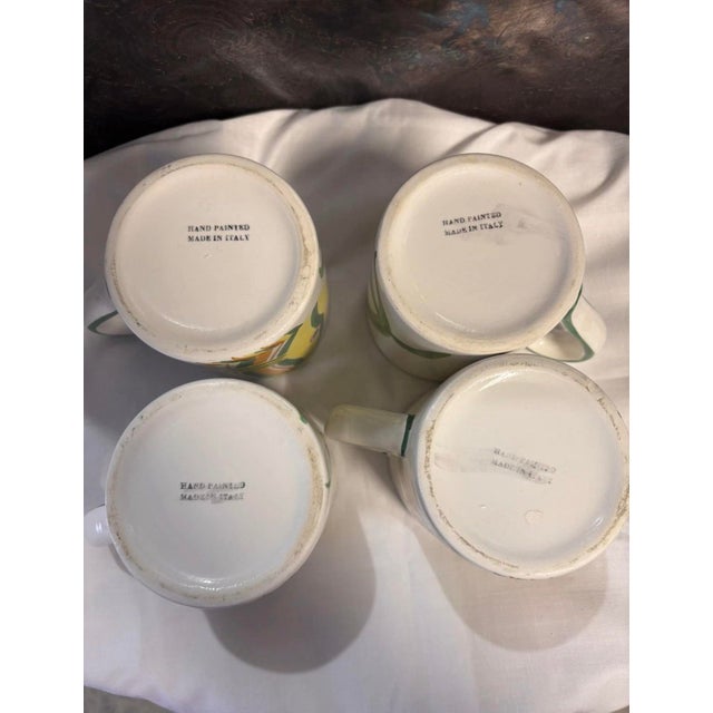 Vintage set of Palmer Smith Pesca set of 4 stoneware coffee cup/mugs. These were discontinued in 1995. Fun and quirky hand...