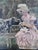Antique Original Oil Painting of Woman With Dogs in a Garden For Sale - Image 4 of 16
