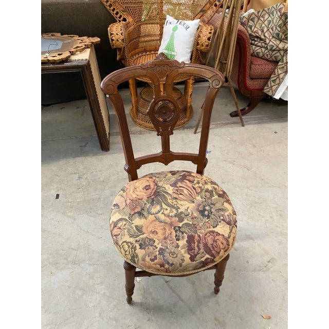 Late 19th Century Antique Chair With Tapestry For Sale - Image 4 of 6