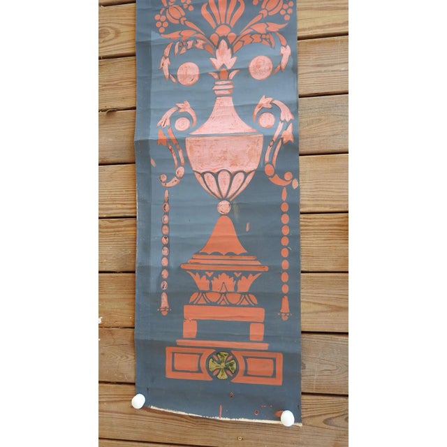 Vintage oil on canvas painting of Renaissance urn motif by Geneva Flores Hart Fell (1906 - 2008) Texas. Flat canvas,...