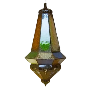 Multi-Color Glass & Metal Moroccan Lantern