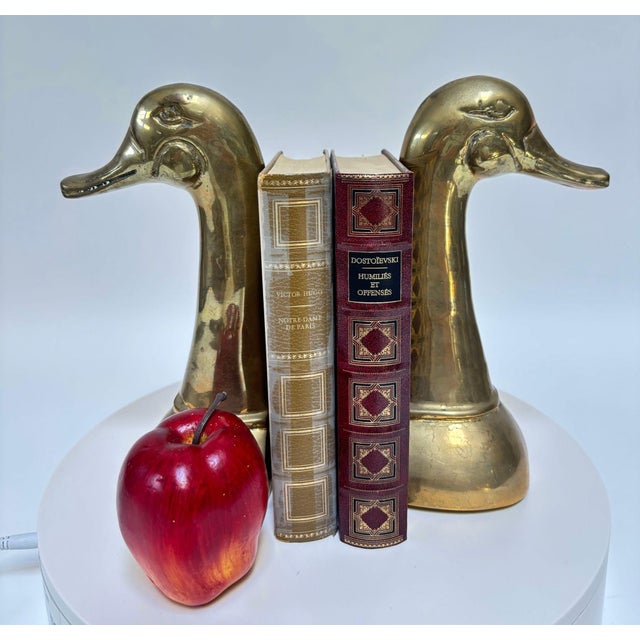 Pair of Large Mid-Century Brass Duck Head Bookends, Sarried Style, Circa 1950 For Sale In Palm Springs - Image 6 of 17
