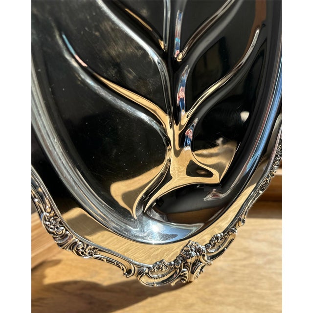 Wallace Silversmiths 1940s Baroque Wallace Silver-Plate Serving Meat Platter For Sale - Image 4 of 10