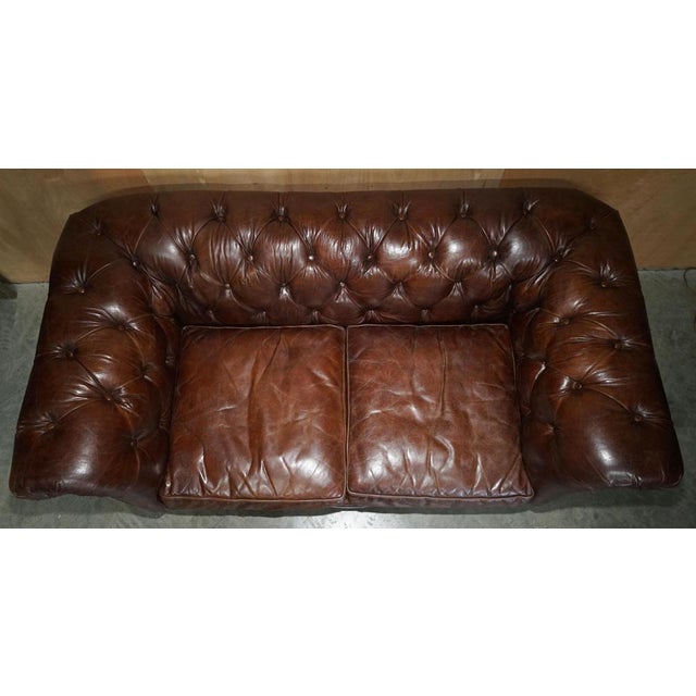 Vintage Heritage Chesterfield Sofa in Brown Leather from Halo For Sale - Image 10 of 18