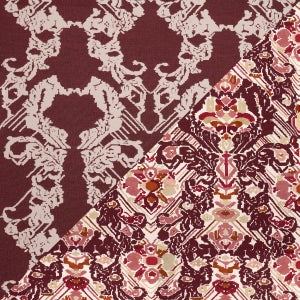 Schumacher Reversible Digital Damask Fabric In Merlot