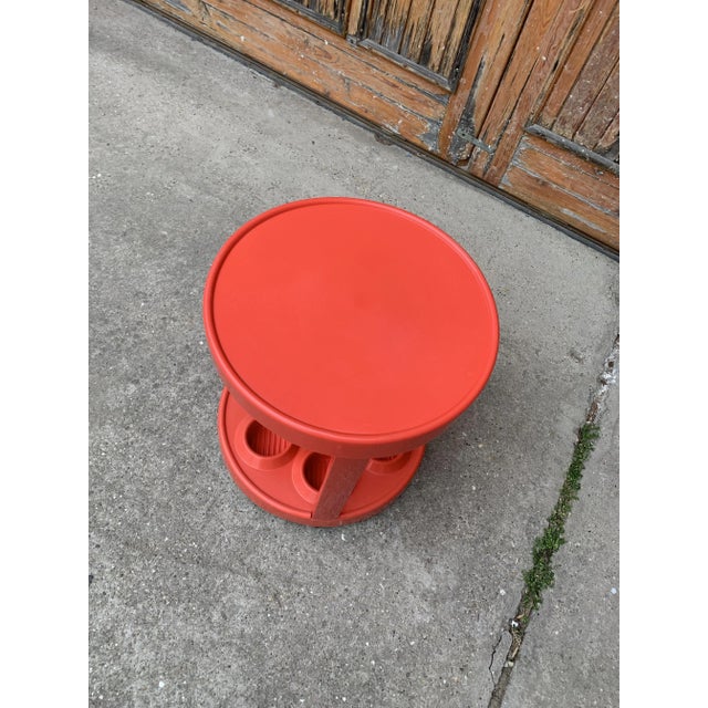 Mid-Century Modern Mid-Century Italian Bar Cart in Red Plastic, 1970s For Sale - Image 3 of 11