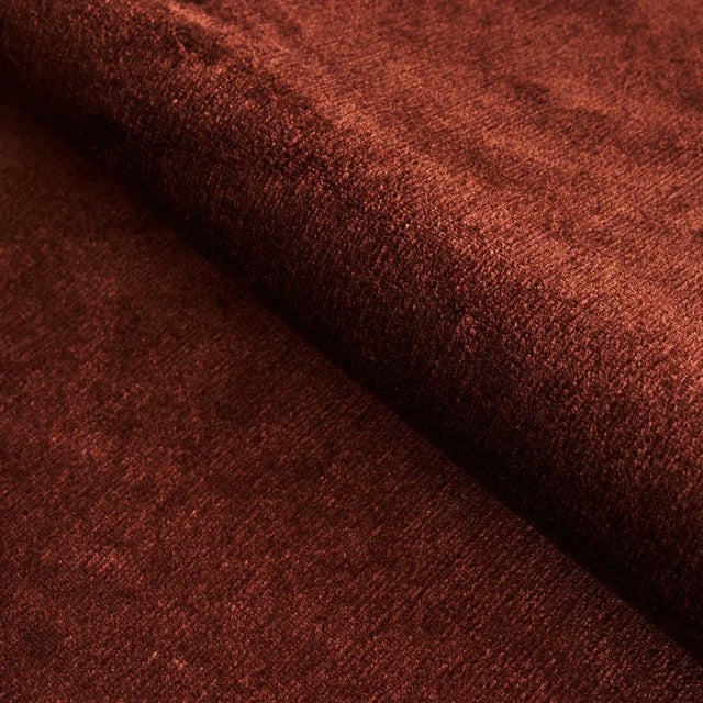 Contemporary Schumacher Sumptuous Silk Wool Velvet Fabric in Mahogany For Sale - Image 3 of 3