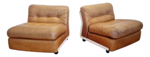 Amanta Modular Sofa in Leather by Mario Bellini for C&B Italia, Italy, 1970s, Set of 2