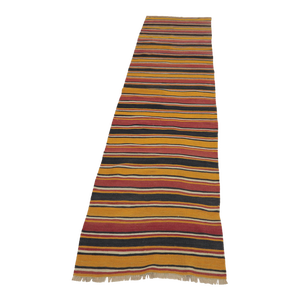 1970s Turkish Orange Striped Runner Rug