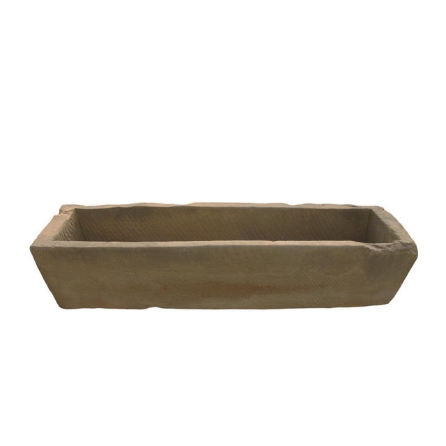 71" Inch Long Hand Chiseled Stone Trough 64 For Sale - Image 10 of 12