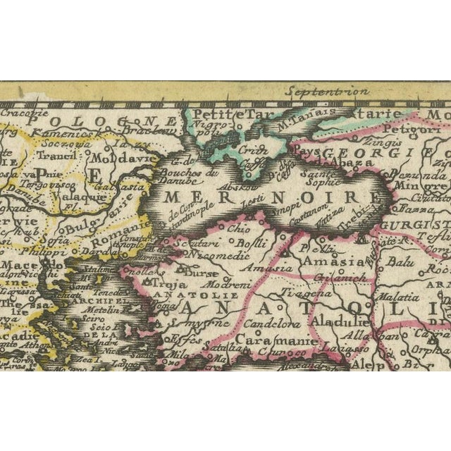 Paper Ottoman Empire Map by Jean Chiquet, Paris, France, 1719 For Sale - Image 7 of 9