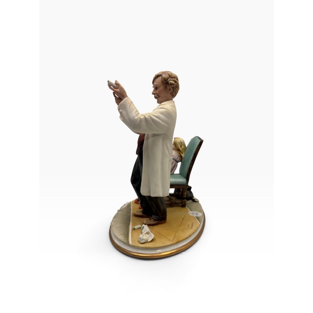 Mid 20th Century Vintage Mid-Century Italian Capodimonte Porcelain Sculpture "La Puntura" by Luciano Cazzola for Porcellane Principe For Sale - Image 5 of 9