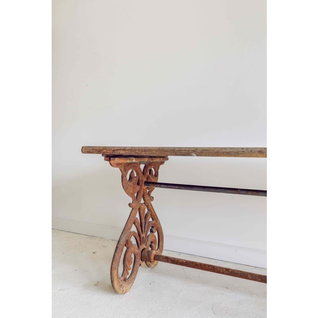 19th French Oak & Iron Console Table For Sale - Image 6 of 10