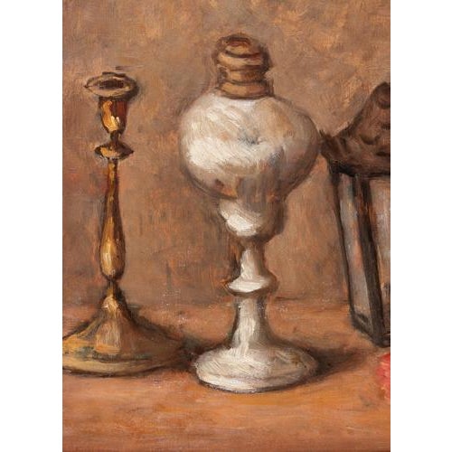Oil on panel realized by Fiorenzo Tomea in 1943. Hand signed lower left. Hand signed, titled and dated on the reverse....