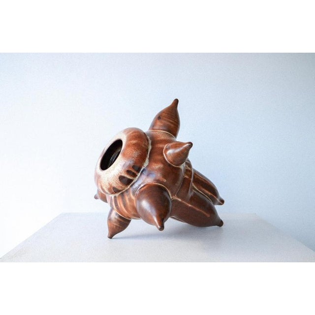 Orbitae Vase in Glazed Iron-rich Stoneware by Robin Kerr Unique Piece Dimensions: D 37 x W 35 x H 38 cm. Materials:...