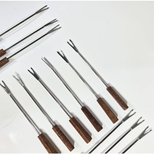 Mid-Century Walnut Fondue Sticks- Set of Twelve For Sale - Image 14 of 16