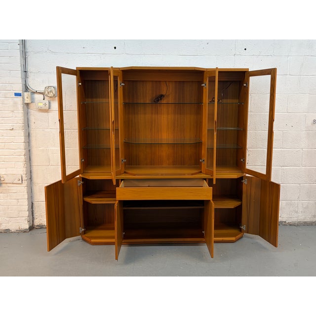 Wood Vintage Teak Buffet Hutch Display Cabinet by Design Furniture Mfg. Ltd. For Sale - Image 7 of 14