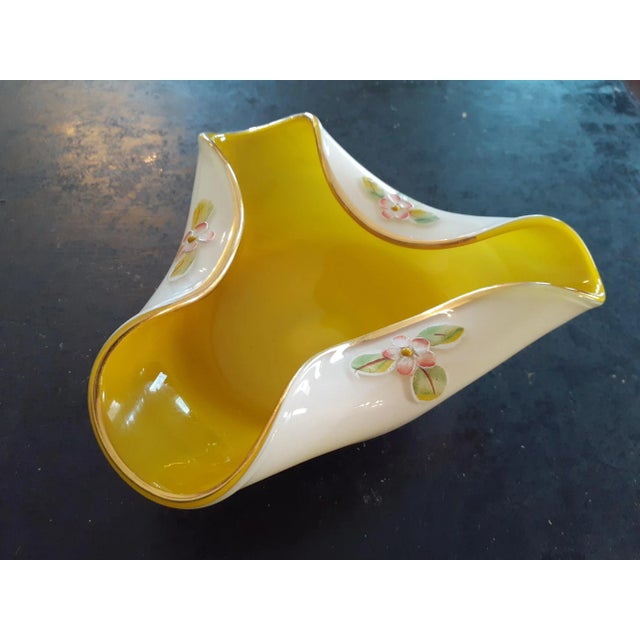 Glass Vintage Nasco Japan Handpainted Art Glass Bowl For Sale - Image 7 of 7