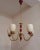 Vintage Chandelier with Brass and Cream-Colored Glass Shades, 1970s For Sale - Image 4 of 7