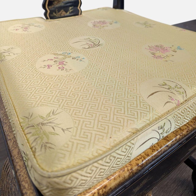 Custom Chinoiserie Black Lacquer Dining Chair For Sale In San Francisco - Image 6 of 9