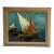 Late 20th Century J. Lamm Boats Seascape Oil Painting, Framed For Sale