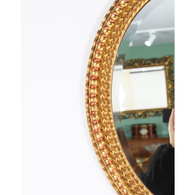 Antique French Rococo Oval Giltwood Mirrors, 1800s, Set of 2 For Sale - Image 6 of 14