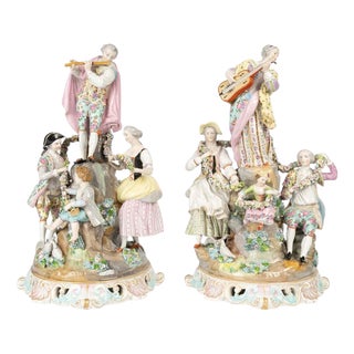 19th Century Napoleon III Porcelain Figurines from Meissen For Sale