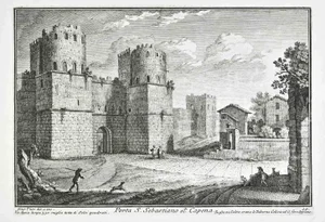 After Giuseppe Vasi, Porta S.Sebastiano, Etching, Late 18th Century