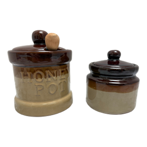 Midcentury Set of Two Americana Pottery Containers