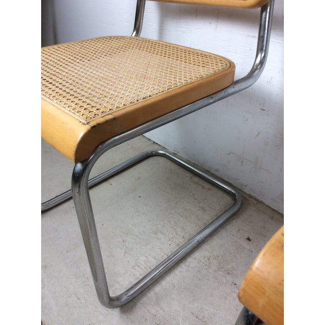 Set of 3 Mid Century Modern Cesca Chairs by Marcel Breuer For Sale - Image 12 of 17