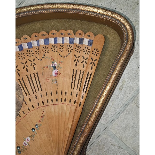 French 18th Century French Revolution Framed Madame De La Fayette Folding Fan Evantail For Sale - Image 3 of 9