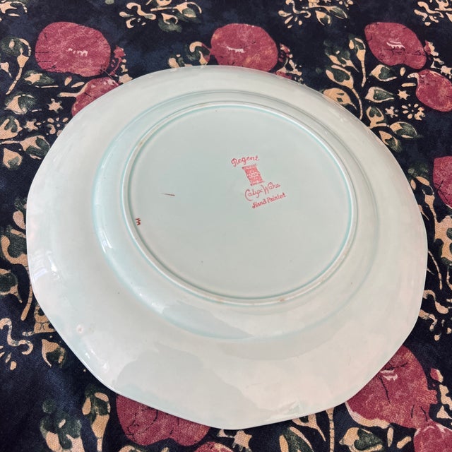 Traditional Vintage Adams Hand Painted Calyxware Regent Dinner Plates - Set of 6 For Sale - Image 3 of 6