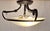 Black Vintage Ceiling Lamp with White Marbled Glass Shade in a Black Metal Mount by Honsel, 2000s For Sale - Image 8 of 8