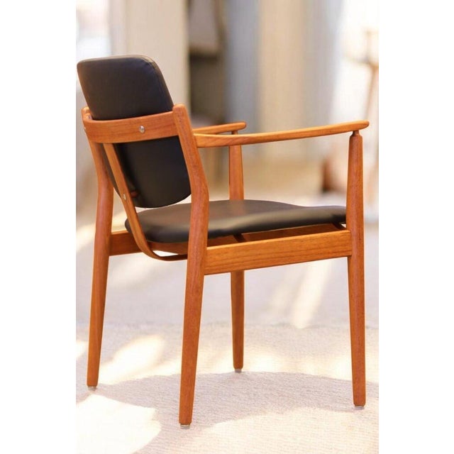 Armchair in Teak and Leather by Arne Vodder for France & Son, 1950s For Sale - Image 6 of 16