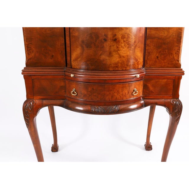 1920s Antique Burr Walnut Revolving Dry Bar Cabinet, 1920s For Sale - Image 5 of 18