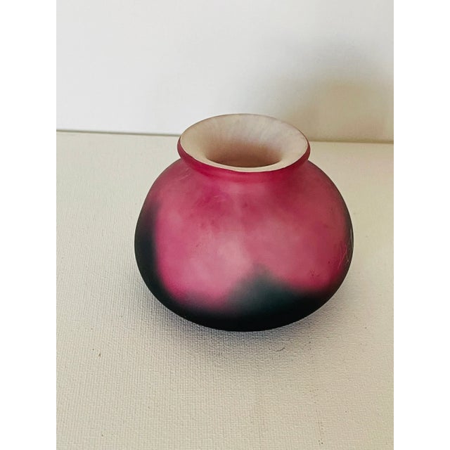 French antique Art Deco Art Nouveau multilayer glass vase signed Legray.