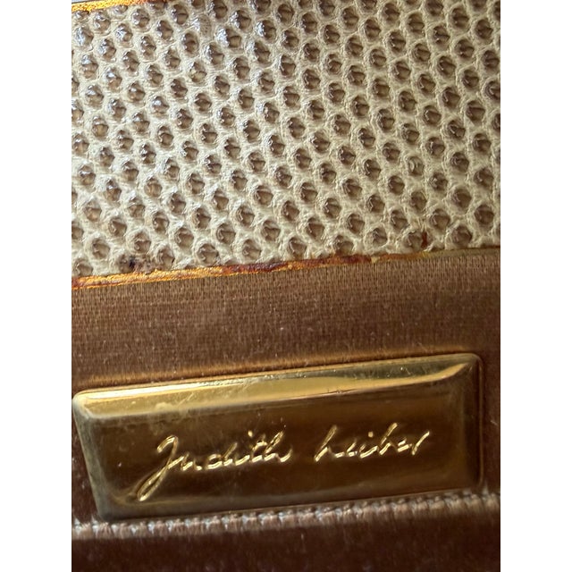 90s Judith Leiber Karung Tiger Eye Gemstone Karung SnakeSkin Day Evening Handbag Gemstones Vintage Shoulder For Sale - Image 9 of 11