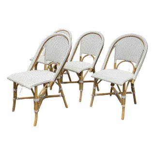 Serena & Lily Riviera Rattan Dining Chairs, Set of Four For Sale