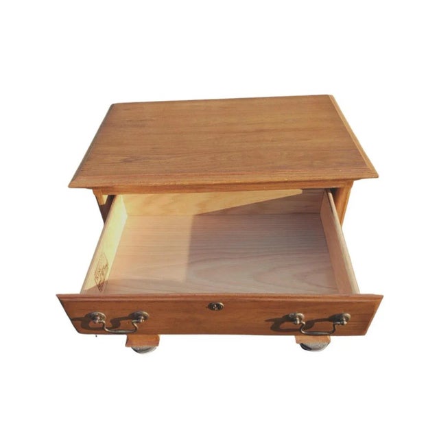 Brown Kincaid Chippendale Oak Bedside Chest Nightstand For Sale - Image 8 of 9
